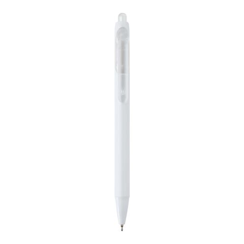 Bolígrafo de doble inyección de material reciclado RCS (tinta azul) "Glen" blanco