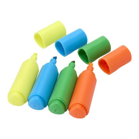 Set de rotuladores fluorescentes de plástico reciclado Blanco