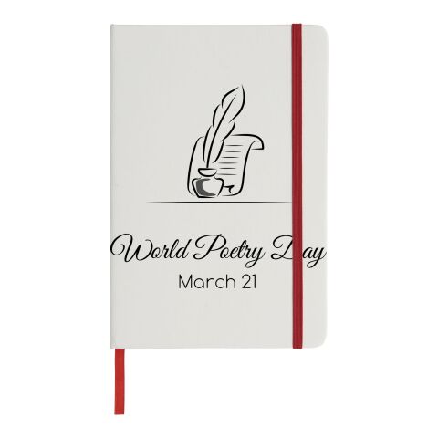 Libreta blanca con cinta de color A5 "Spectrum" Estándar | Blanco-Rojo | sin montaje de publicidad | no disponible | no disponible | no disponible