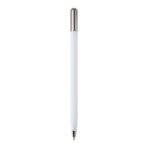 Bolígrafo giratorio SMART de aluminio reciclado (tinta negra) blanco