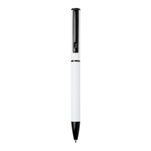 Bolígrafo giratorio de aluminio reciclado Verton con funda (tinta azul) blanco