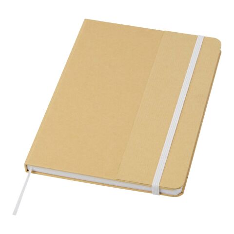 Libreta de tapa dura A5 de cartón reciclado &quot;Nelida&quot; Estándar | Blanco | sin montaje de publicidad | no disponible | no disponible