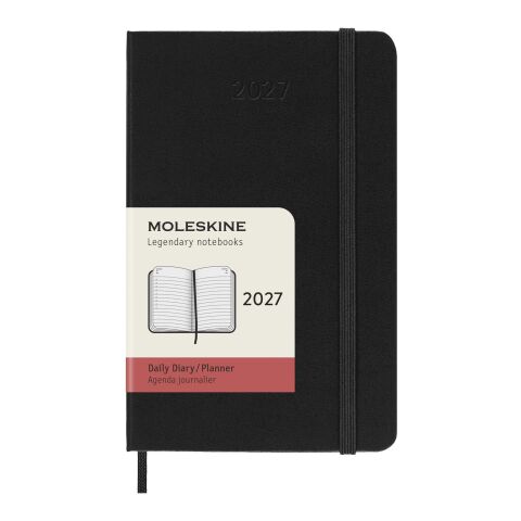 Agenda diaria de bolsillo de 12 meses con tapa dura "Moleskine" Estándar | Negro intenso | sin montaje de publicidad | no disponible | no disponible