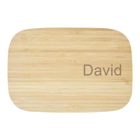 Fiambrera de acero inoxidable con tapa de bambú &quot;Tite&quot; Estándar | Natural-Plateado | sin montaje de publicidad | no disponible | no disponible