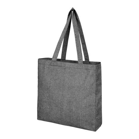 Bolsa Tote de algodón reciclado de 210 g/m² con refuerzos "Pheebs" Estándar | Negro | sin montaje de publicidad | no disponible | no disponible | no disponible