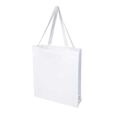 Bolsa Tote con refuerzos de algodón reciclado GRS de 140 g/m² &quot;Madras&quot; Estándar | Blanco | sin montaje de publicidad | no disponible | no disponible | no disponible
