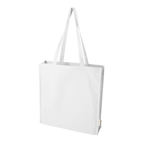 Bolsa Tote algodón reciclado 100% GRS con refuerzos de 270 g/m² &quot;Florida&quot; 14L Estándar | blanco | sin montaje de publicidad | no disponible | no disponible | no disponible