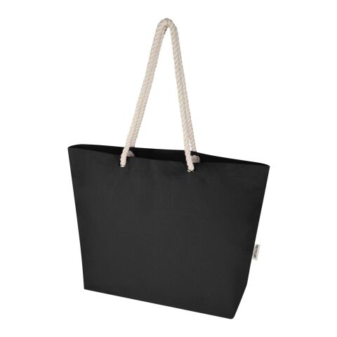 Bolsa Tote de playa de material reciclado GRS de 270 g/m² "Florida" Negro intenso-Negro intenso
