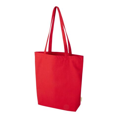 Bolsa Tote de 11 l con fondo ancho algodón orgánico OCS de 180&nbsp;g/m² "Odisha" Rojo