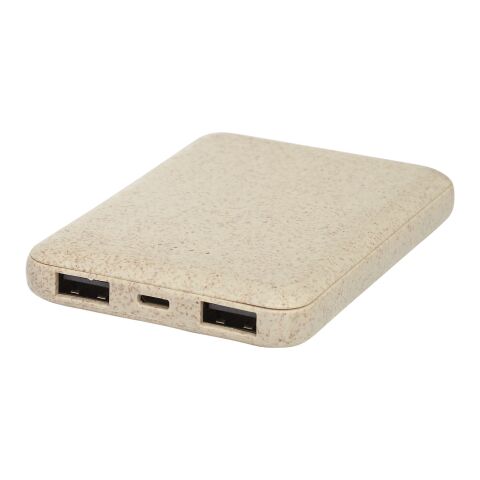 Batería externa de 5000 mAh de paja de trigo &quot;Asama&quot; Estándar | Beige | sin montaje de publicidad | no disponible | no disponible