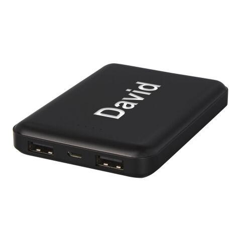 Batería externa retroiluminada ultradelgada de 5000 mAh &quot;Gleam&quot; Estándar | Negro | sin montaje de publicidad | no disponible | no disponible