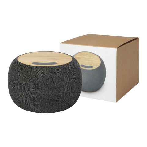 Altavoz de bambú/RPET Bluetooth® y base de carga inalámbrica &quot;Ecofiber&quot; Estándar | Natural-Gris | sin montaje de publicidad | no disponible | no disponible
