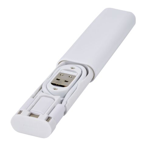 Cable de carga modular de plástico reciclado &quot;Whiz&quot; Estándar | Blanco | sin montaje de publicidad | no disponible | no disponible