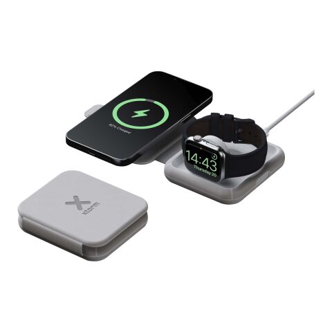 Cargador de viaje inalámbrico 2 en 1 plegable de 15 W &quot;Xtorm XWF21&quot; Estándar | Gris | sin montaje de publicidad | no disponible | no disponible