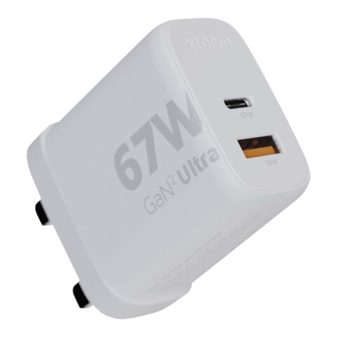 Cargador de pared de 67 W con enchufe del Reino Unido &quot;Xtorm XEC067G GaN² Ultra&quot; Estándar | blanco | sin montaje de publicidad | no disponible | no disponible