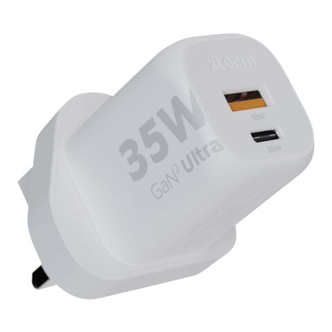 Cargador de pared de 35 W con enchufe del Reino Unido &quot;Xtorm XEC035 GaN² Ultra&quot; Estándar | blanco | sin montaje de publicidad | no disponible | no disponible