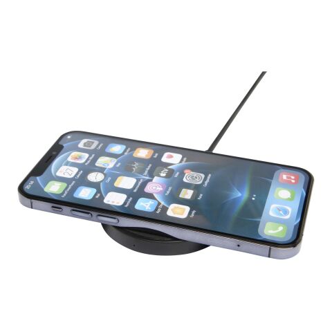 Base de carga inalámbrica de plástico reciclado de 15 W &quot;Freal&quot; Estándar | Negro intenso | sin montaje de publicidad | no disponible | no disponible