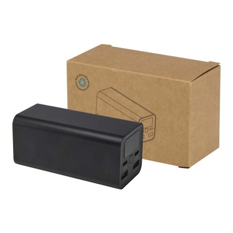 Batería externa para portátil de aluminio reciclado de 20 000 mAh y 70 W &quot;Acamar&quot; Estándar | Negro intenso | sin montaje de publicidad | no disponible | no disponible