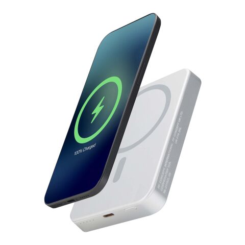 Batería externa magnética Avis de 10 000 mAh fabricada con aluminio reciclado RCS Plata