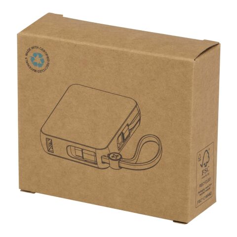 Batería externa para tableta de 10&nbsp;000&nbsp;mAh y 35&nbsp;W con cable tipo C integrado y fabricada con plástico reciclado "Acrux" Estándar | Negro intenso | sin montaje de publicidad | no disponible | no disponible