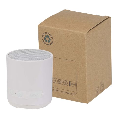 Altavoz inalámbrico de plástico reciclado de 3 W &quot;Hunor&quot; Estándar | Blanco | sin montaje de publicidad | no disponible | no disponible