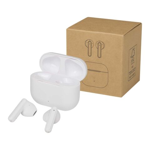 Auriculares True Wireless Bluetooth® de plástico reciclado "Altais" Estándar | Blanco | sin montaje de publicidad | no disponible | no disponible