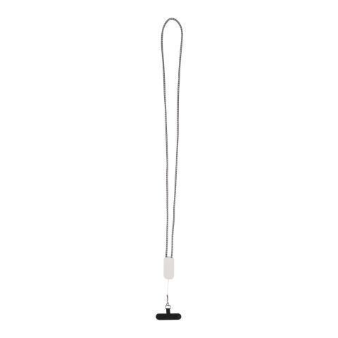 Lanyard de plástico reciclado para smartphone con cable integrado 5 en 1 de 27&nbsp;W "Anser" Estándar | Blanco | sin montaje de publicidad | no disponible | no disponible