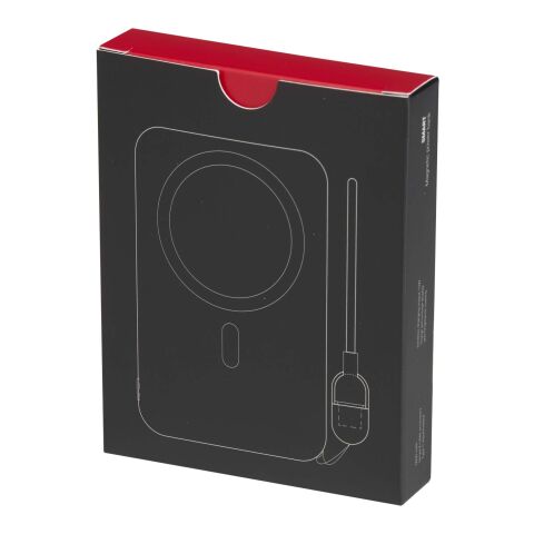 Batería externa magnética SMART de 5000 mAh fabricada con plástico reciclado y con cordón Negro