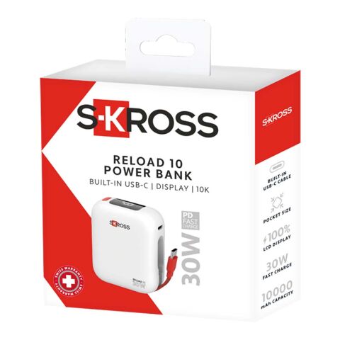 Batería externa SKROSS® Reload de 10 000 mAh blanco