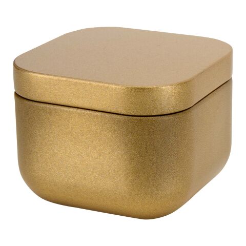 Vela cuadrada en caja metálica con aroma de vainilla "Tindra" Dorado
