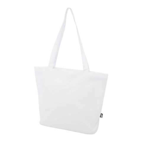 Bolsa Tote con cremallera de material reciclado GRS de 20 l &quot;Panama&quot; Estándar | Blanco | sin montaje de publicidad | no disponible | no disponible | no disponible