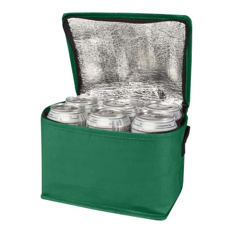 Bolsa isotérmica para 6 latas no tejida de material reciclado GRS de 4 l &quot;Spectrum&quot; Estándar | Verde | sin montaje de publicidad | no disponible | no disponible