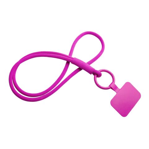 Lanyard con soporte para teléfono con tubo elástico "Tubyard" Rosa | sin montaje de publicidad | no disponible | no disponible