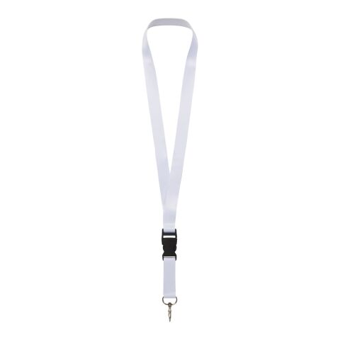 Lanyard de PET reciclado &quot;Bucks&quot; Negro intenso-Blanco | 10mm | sin montaje de publicidad | no disponible | no disponible