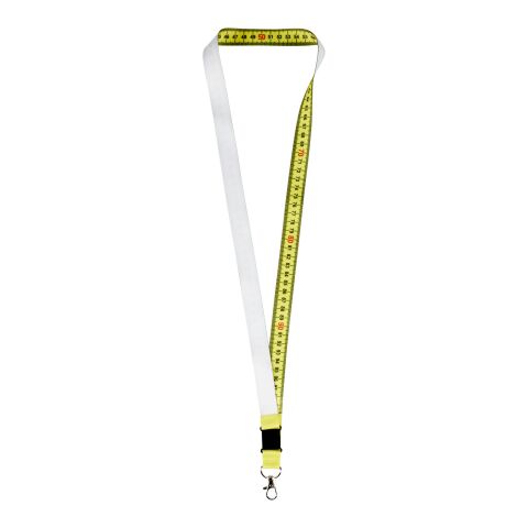 Lanyard de 1 metro en sublimación &quot;Isla&quot; Amarillo-Negro intenso-Blanco | Sublimación | frontal | 1000 mm x 20 mm