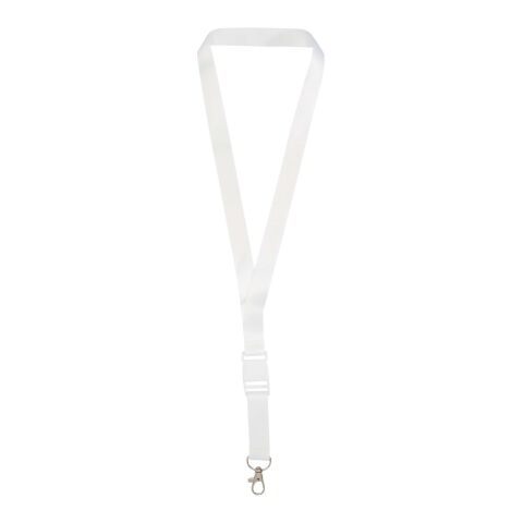 Lanyard de PET reciclado "Bucks" blanco-blanco | 15mm | Sublimación | por todas partes, al frente | 15 mm x 900 mm