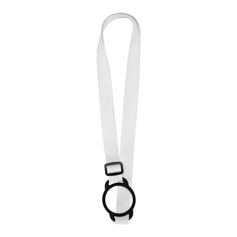 Cordón de sublimación Lior RPET con pulsera de silicona blanco