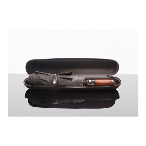 Paraguas plegable de madera con apertura y cierre automáticos &quot;SCX.design R03&quot; negro | sin montaje de publicidad | no disponible | no disponible