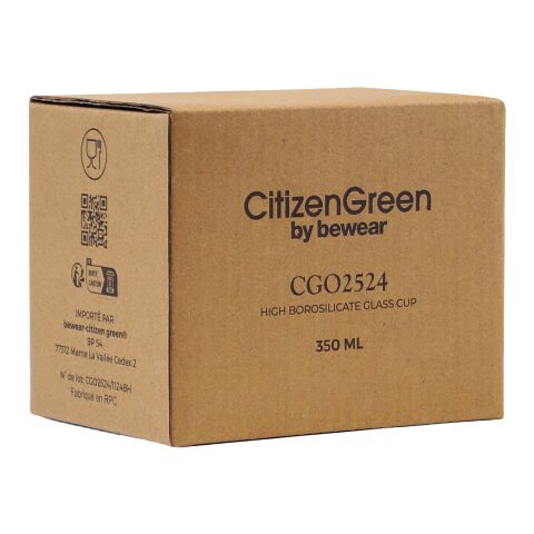 Taza de vidrio borosilicato Citizen Green Purdrink blanco