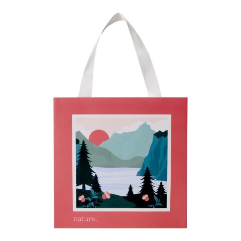 Bolsa de papel Smartfold de 230 g/m² con asas de cinta y laminado brillante - 24 x 10 x 24 cm blanco