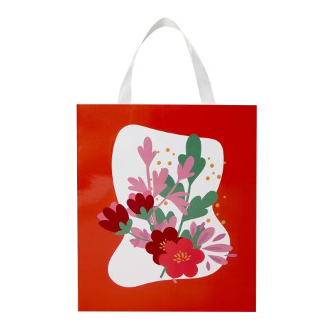 Bolsa de papel Smartfold de 230 g/m² con asas de cinta y laminado brillante - 31 x 12 x 39 cm blanco