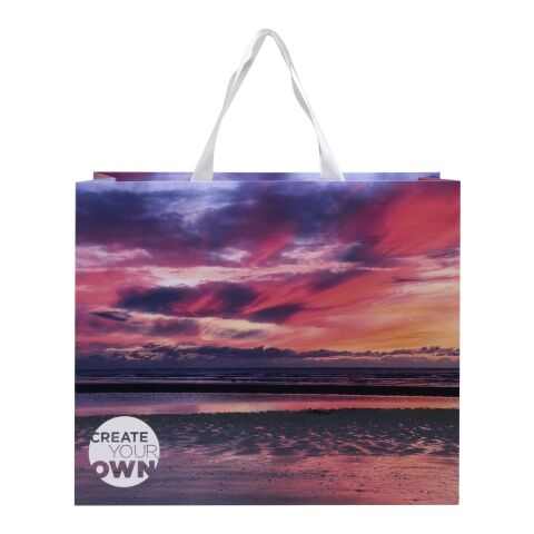 Bolsa de papel Smartfold de 230 g/m² con asas de cinta y laminado brillante - 42 x 12 x 35 cm blanco