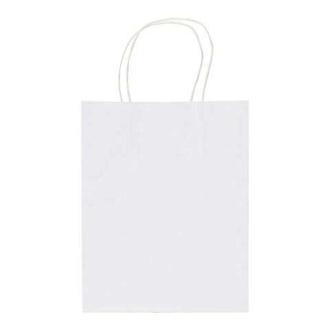 Bolsa de papel Kraft de 120 g/m² con asas trenzadas - 18 x 9 x 23 cm blanco