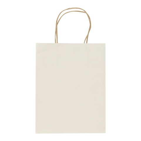 Bolsa de papel reciclado de uso agrícola, 150 g/m², con asas trenzadas - 18 x 9 x 23 cm Blanco marfil