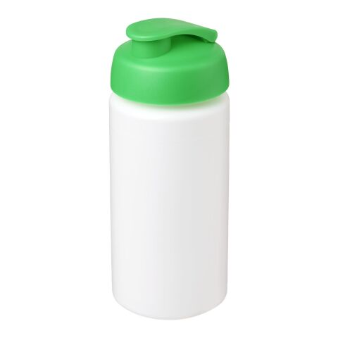 Bidón deportivo con Tapa Flip de 500 ml con asa Baseline™ Plus Blanco-Verde | sin montaje de publicidad | no disponible | no disponible