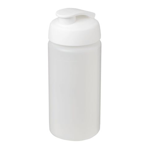 Bidón deportivo con Tapa Flip de 500 ml con asa Baseline™ Plus Transparente-Blanco | sin montaje de publicidad | no disponible | no disponible