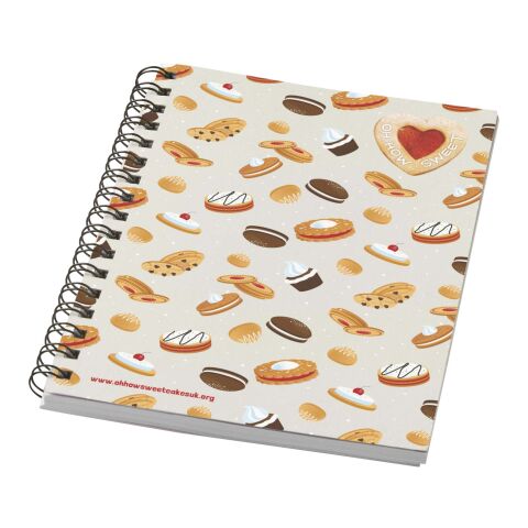 Cuaderno con espiral A6 a color de material reciclado &quot;Desk-Mate®&quot; Blanco marfil | sin montaje de publicidad | no disponible | no disponible