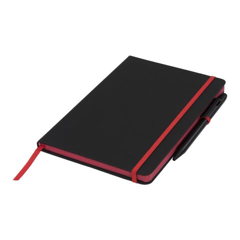 Libreta A5 perfilada en color y con bolígrafo stylus &quot;Noir Edge Medium&quot; Estándar | Negro intenso-Rojo | sin montaje de publicidad | no disponible | no disponible