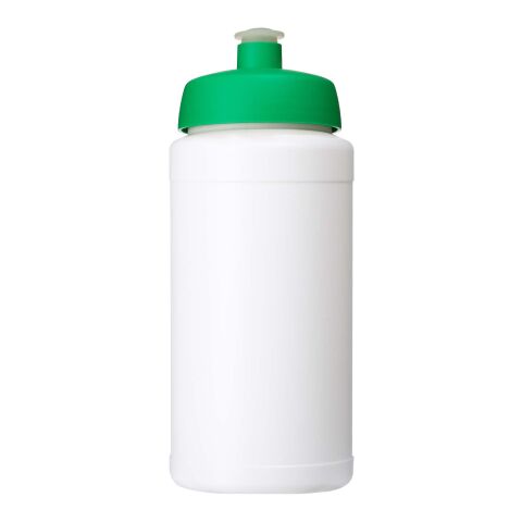 Bidón deportivo de 500 ml &quot;Baseline Rise&quot; Blanco-Verde | sin montaje de publicidad | no disponible | no disponible