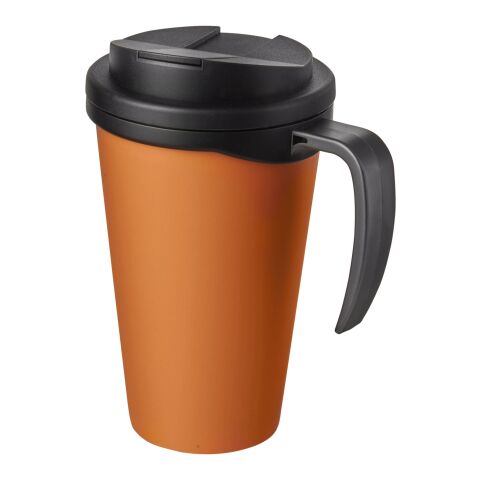 Americano Grande taza 350 ml con tapa antigoteo Naranja-Negro intenso | sin montaje de publicidad | no disponible | no disponible